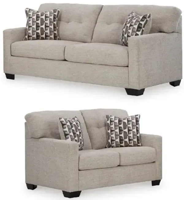 Gray Mahoney Sofa and Loveseat