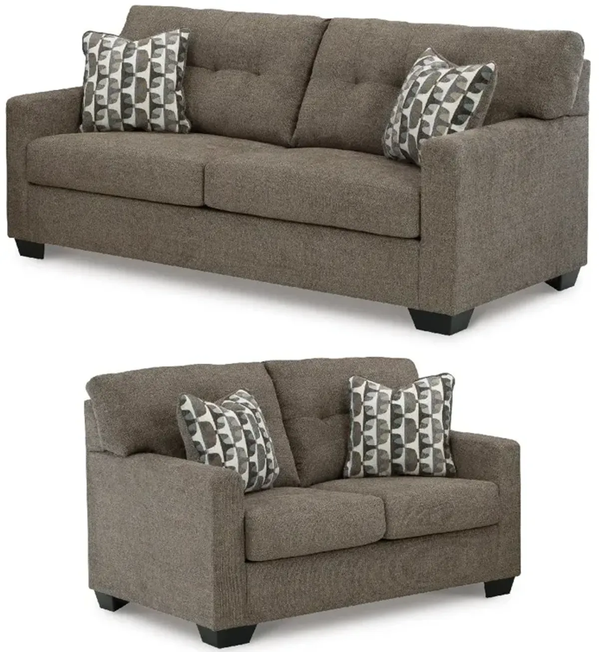 Chocolate Mahoney Sofa and Loveseat