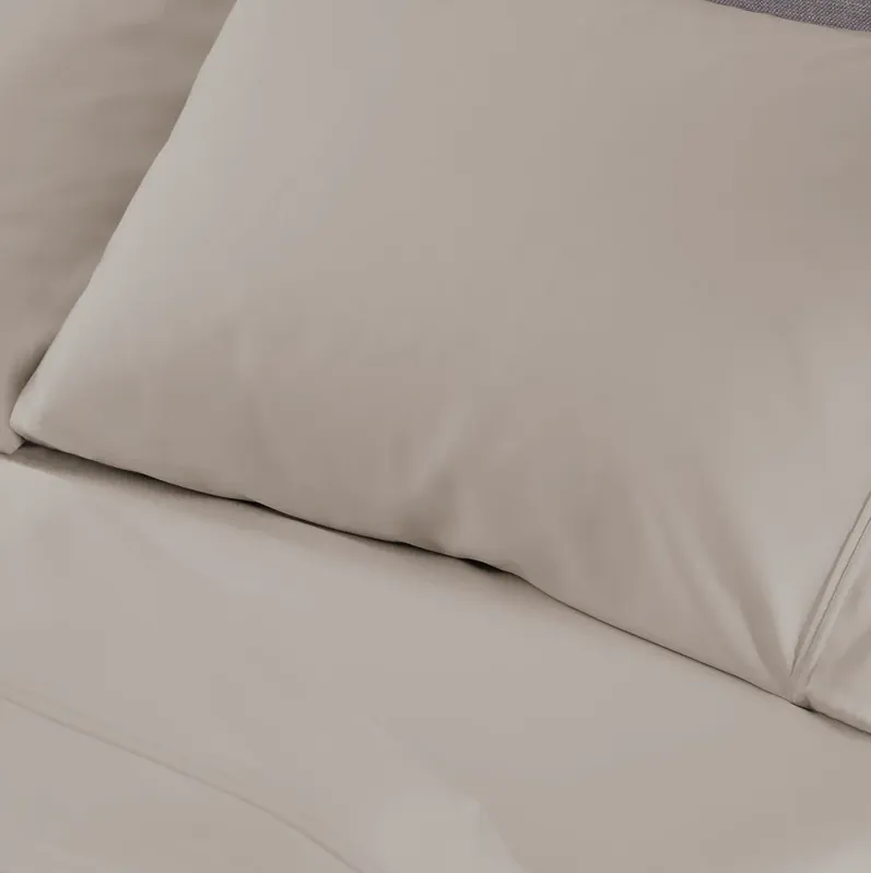 TwinXL / Beige Hyper-Cotton Sheet Set