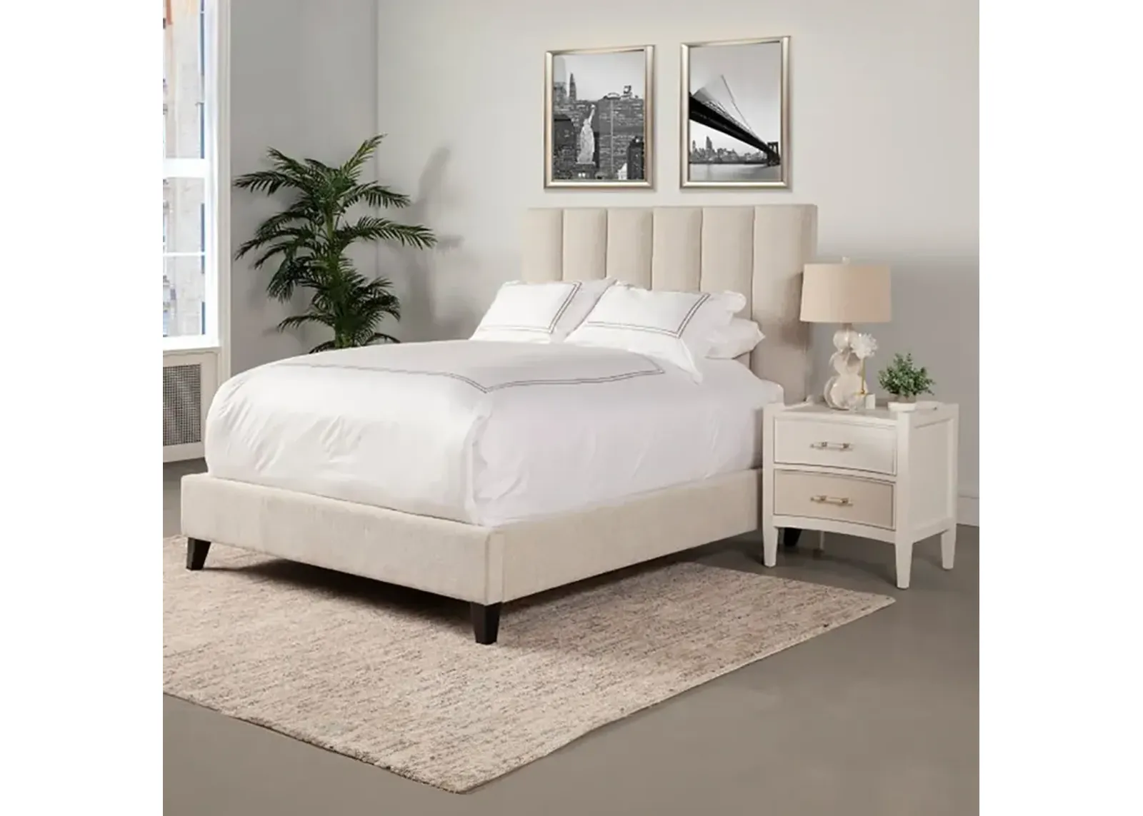 King / Natural Aiden Upholstered Bed