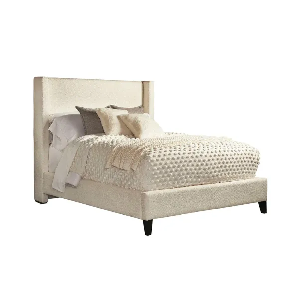 Queen / White Seraph Upholstered Bed