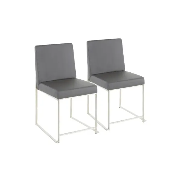 Black Fuji High Back Dining Chairs (Set of 2)