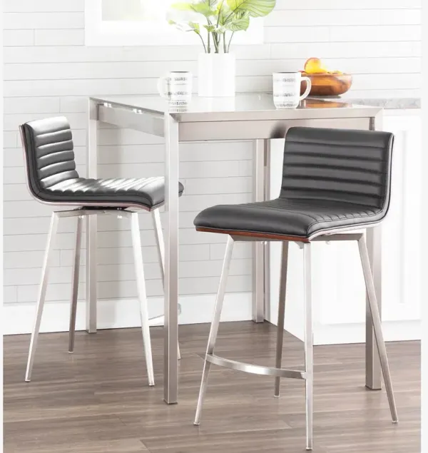 Black Mason Swivel Counter Stools (Set of 2)