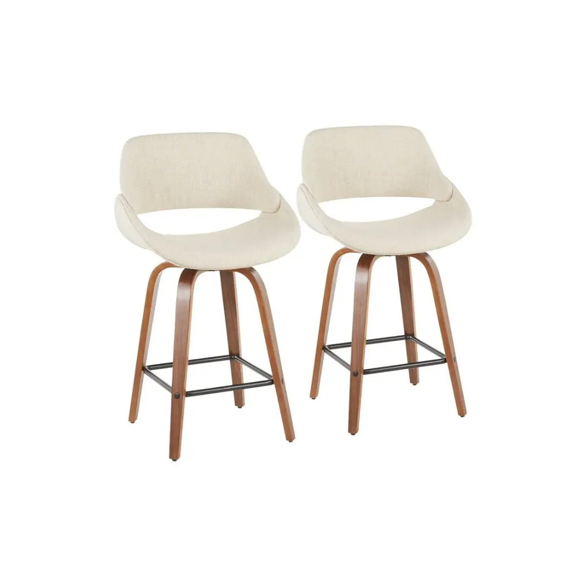 Beige Fabrico Counter Stools (Set of 2)