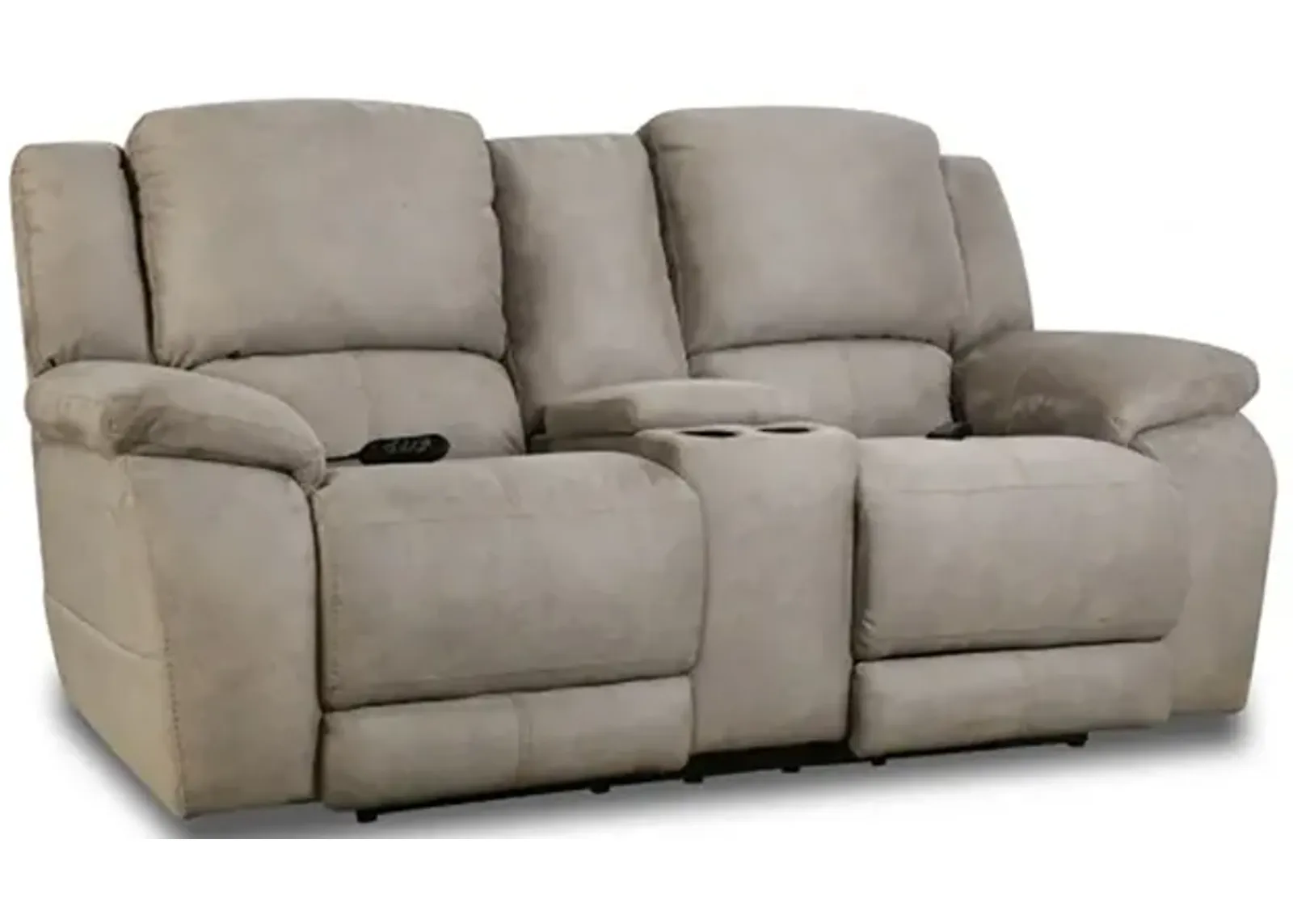 Nickel Perdido Power Console Loveseat