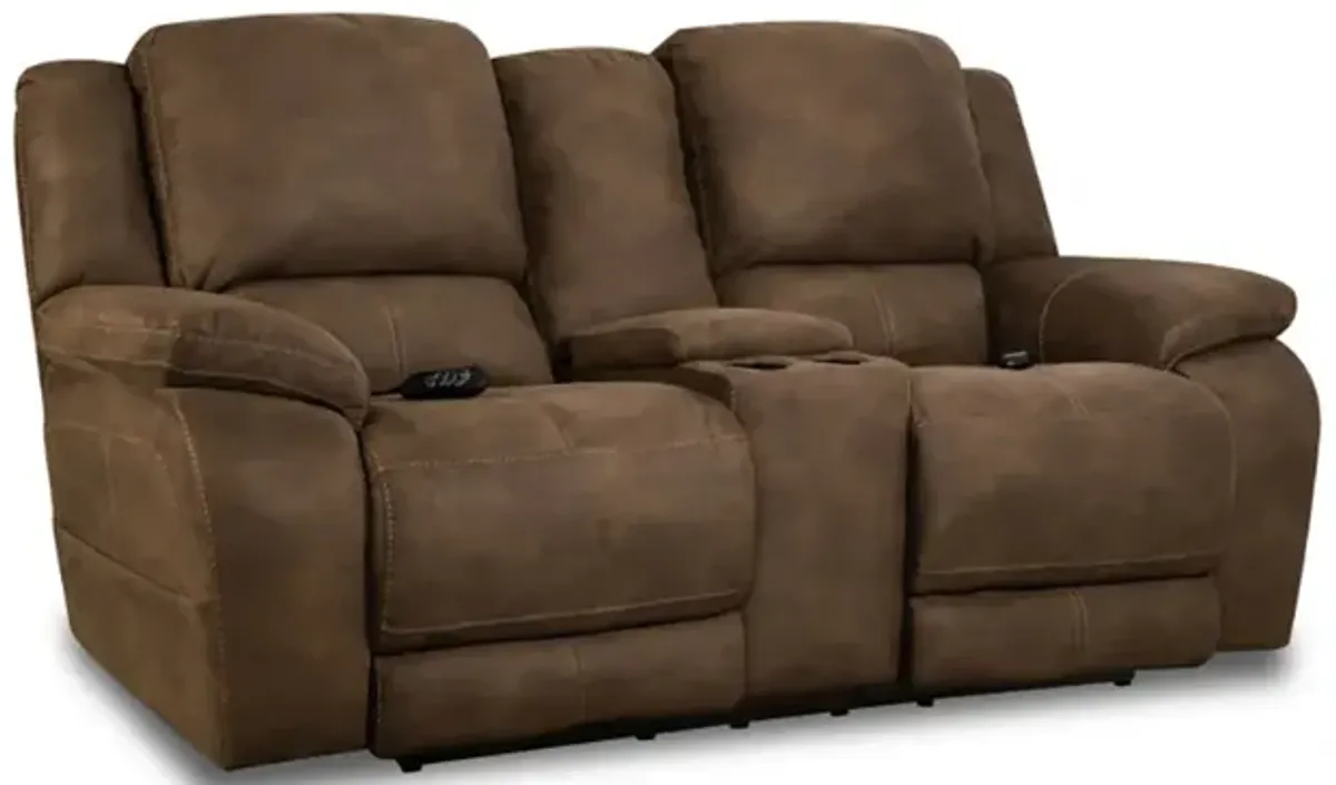 Espresso Perdido Power Console Loveseat