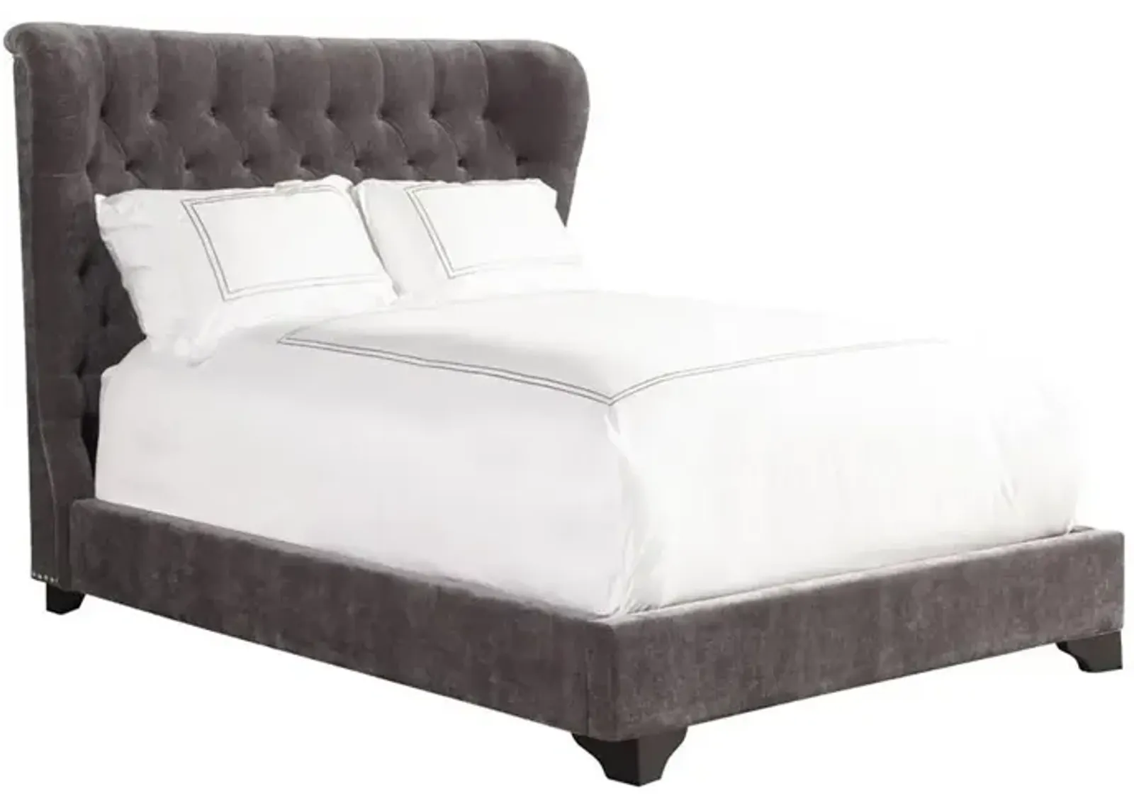 Queen / French Grey Zoey Upholstered Bed