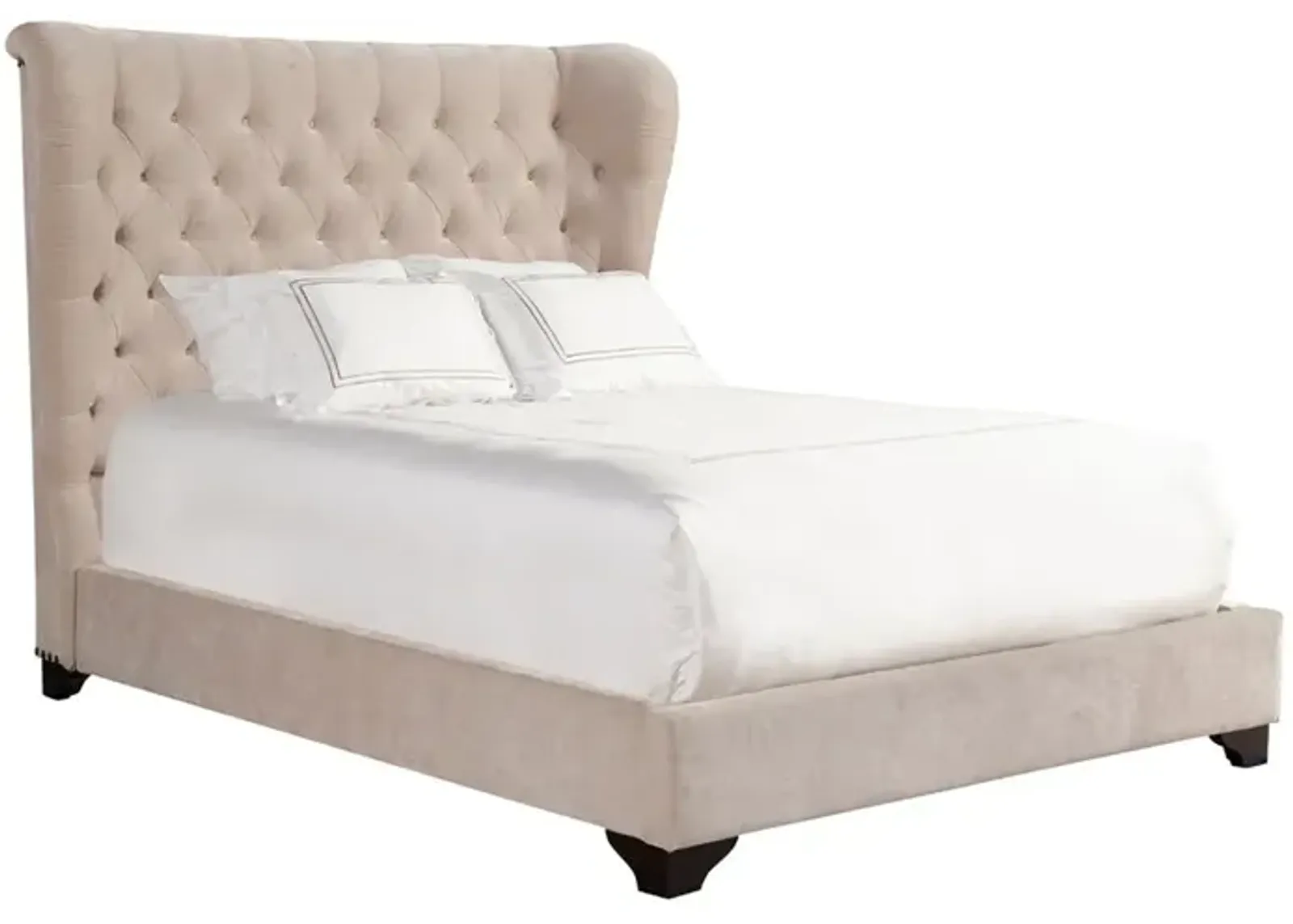 Queen / Meringue Zoey Upholstered Bed