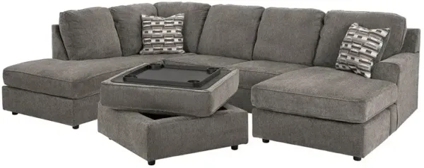 Sectional with Storage Ottoman Ophannon Sectional with Chaise - Putty