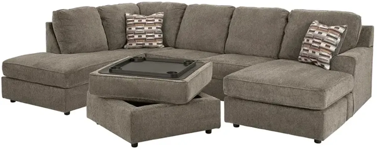 Sectional with Storage Ottoman O'Phannon Sectional with Chaise - Putty