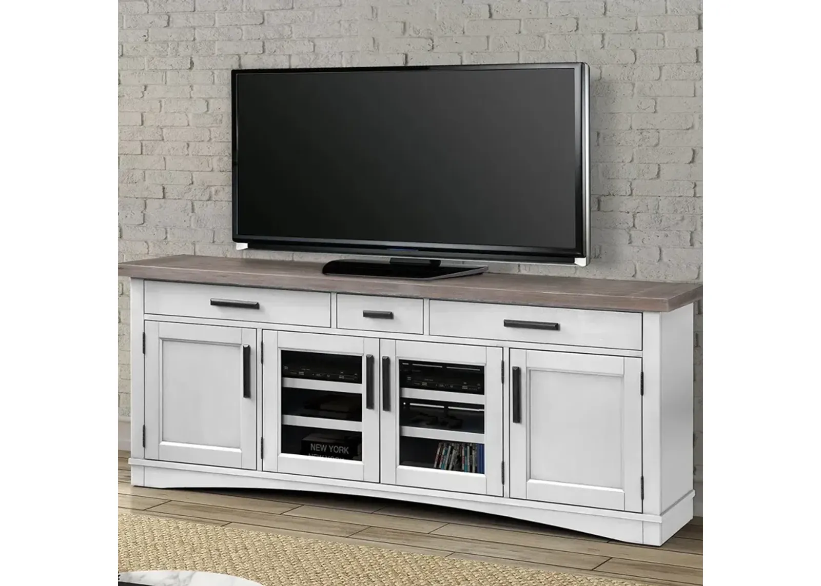 76 Inch / Cotton Modern Roots TV Console