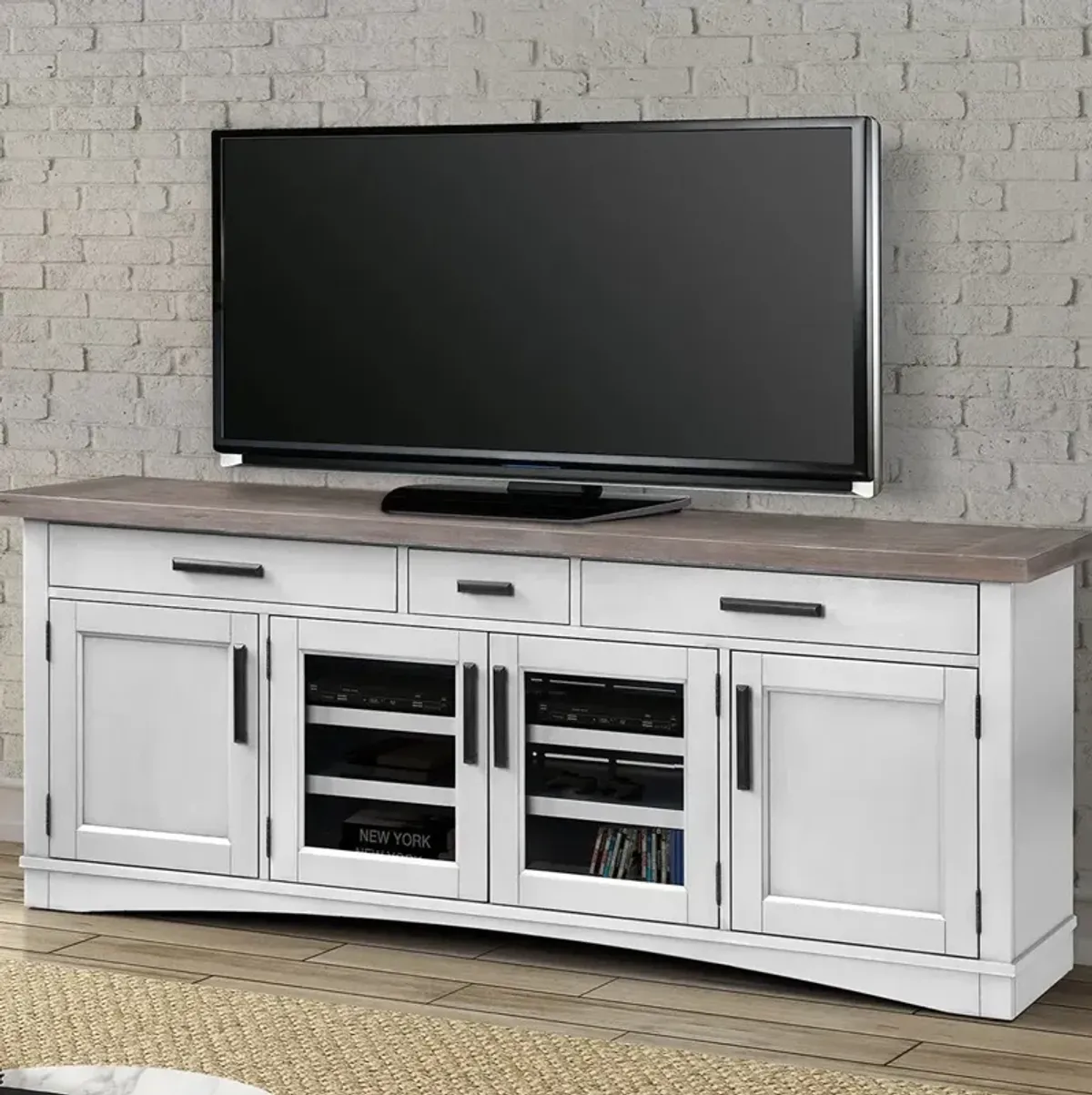 76 Inch / Cotton Modern Roots TV Console