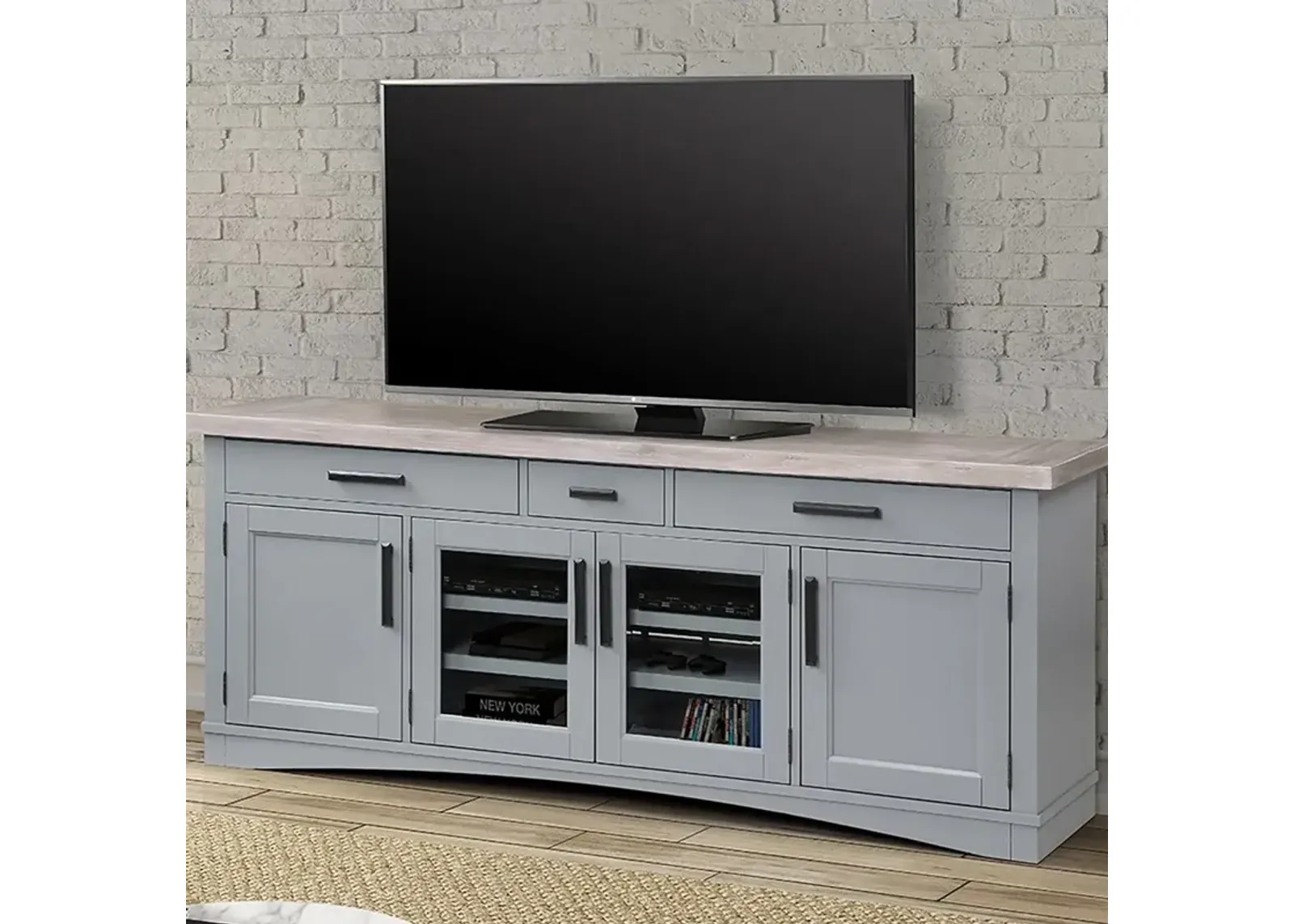 76 Inch / Dove Modern Roots TV Console