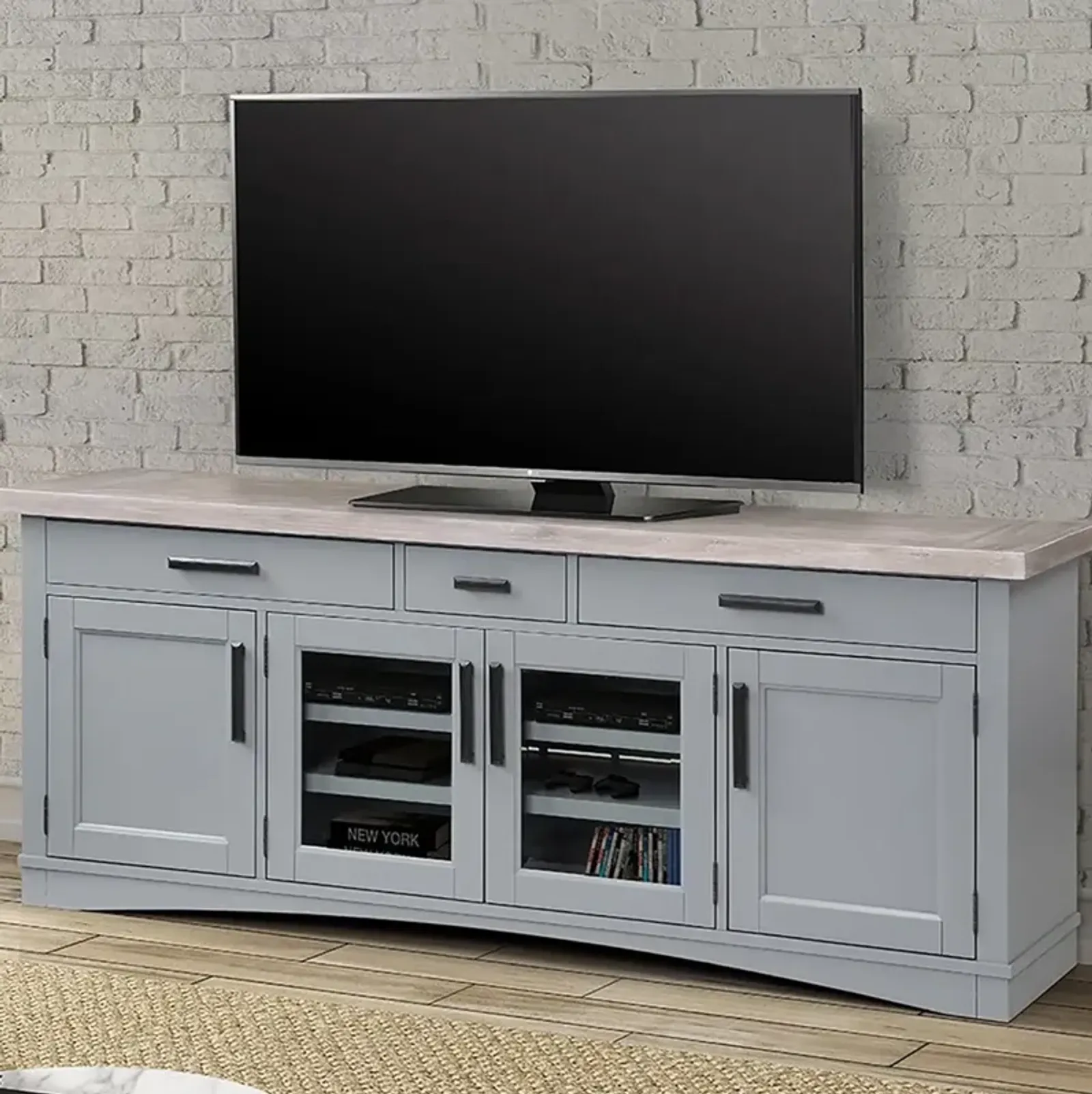 76 Inch / Dove Modern Roots TV Console