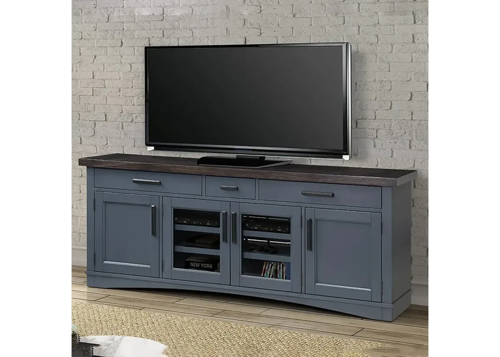 76 Inch / Denim Modern Roots TV Console