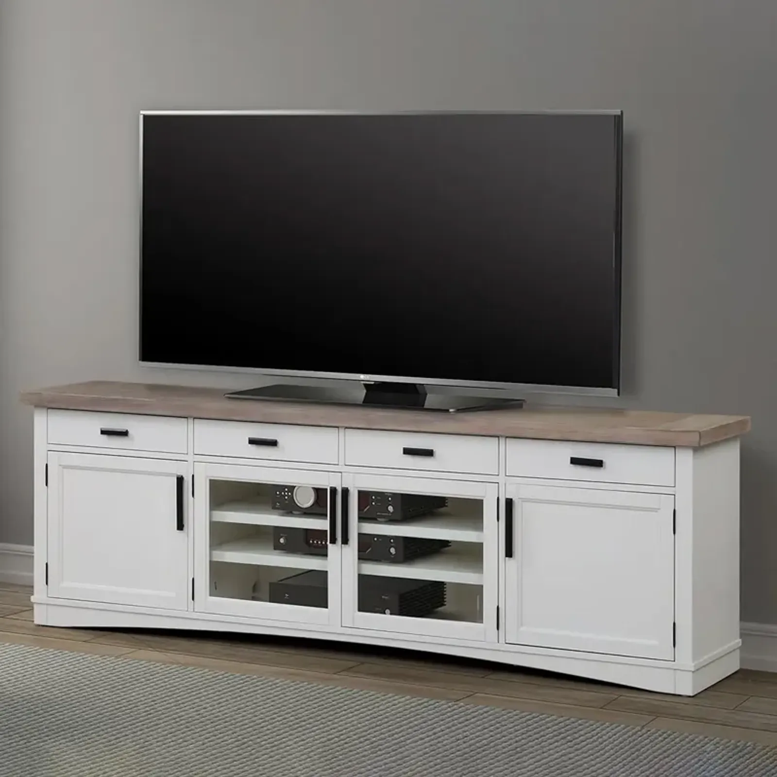 92 Inch / Cotton Modern Roots TV Console