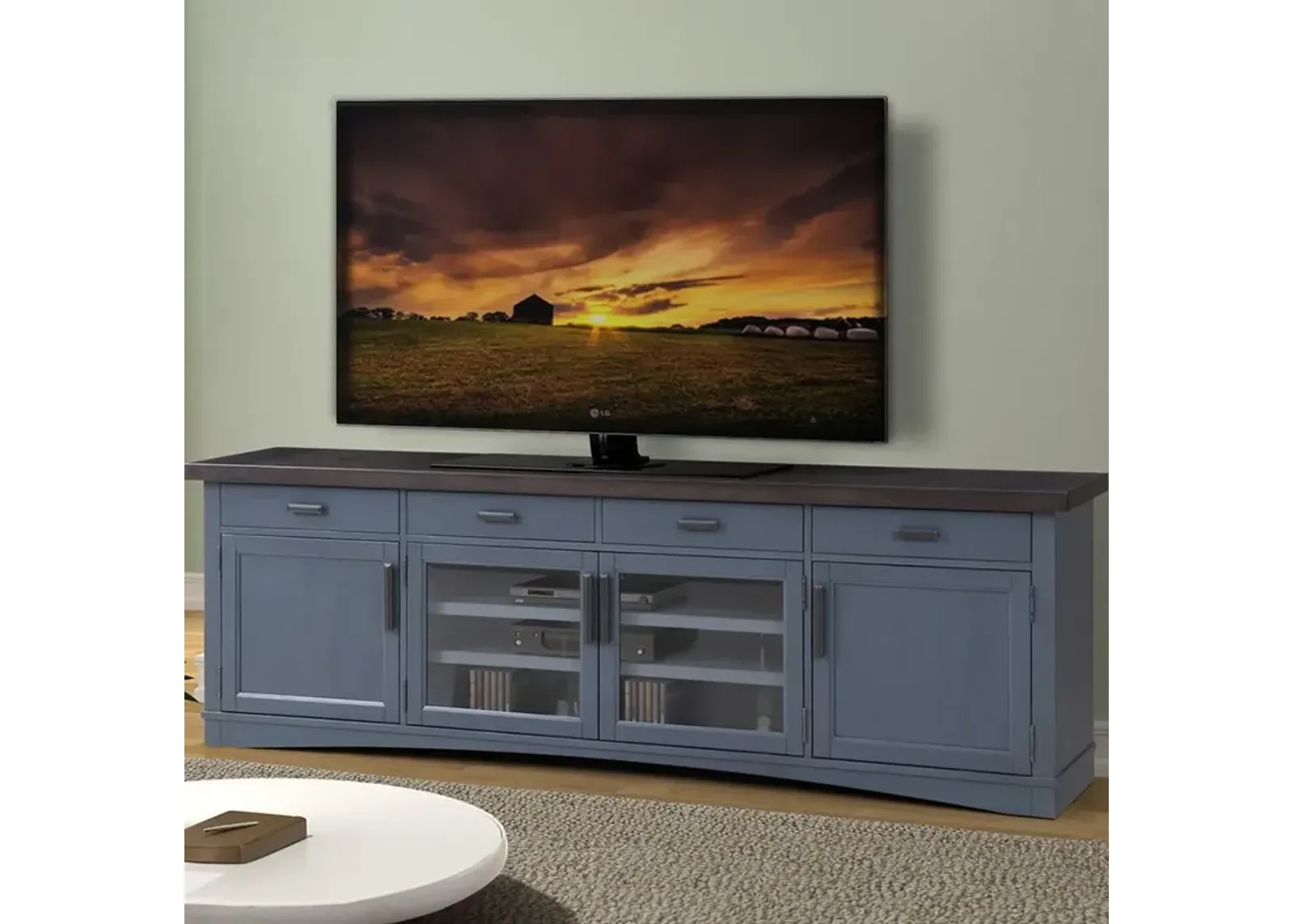 92 Inch / Denim Modern Roots TV Console