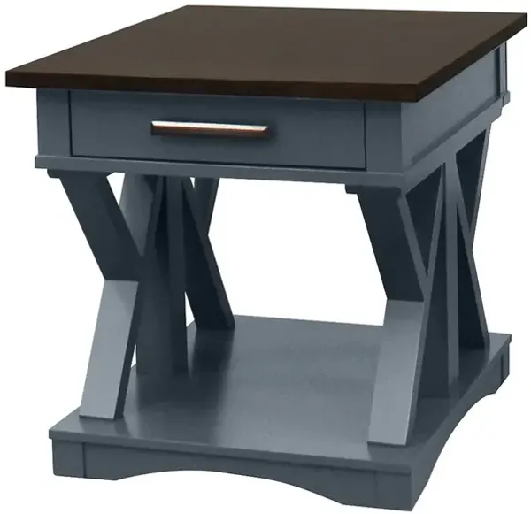 Blue Modern Roots End Table