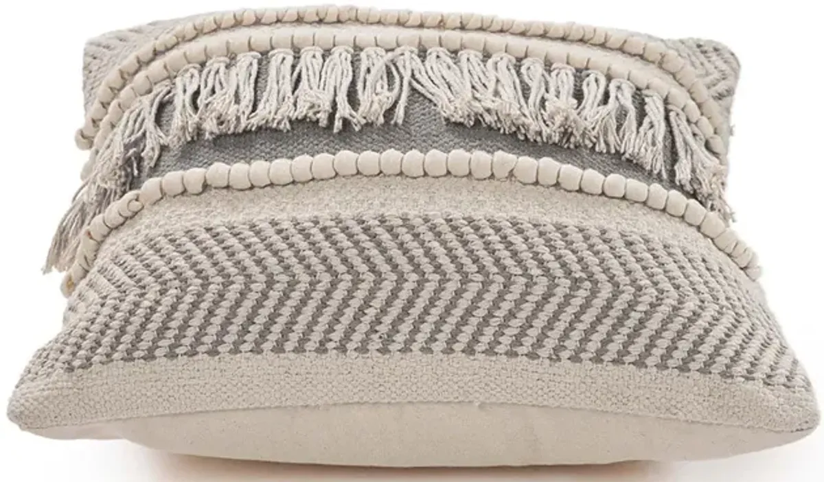 Beige Tassel Pillow
