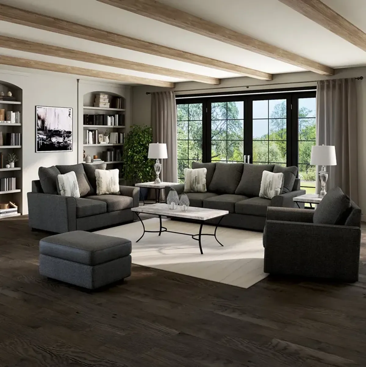 Dark Gray Stairatt Ottoman