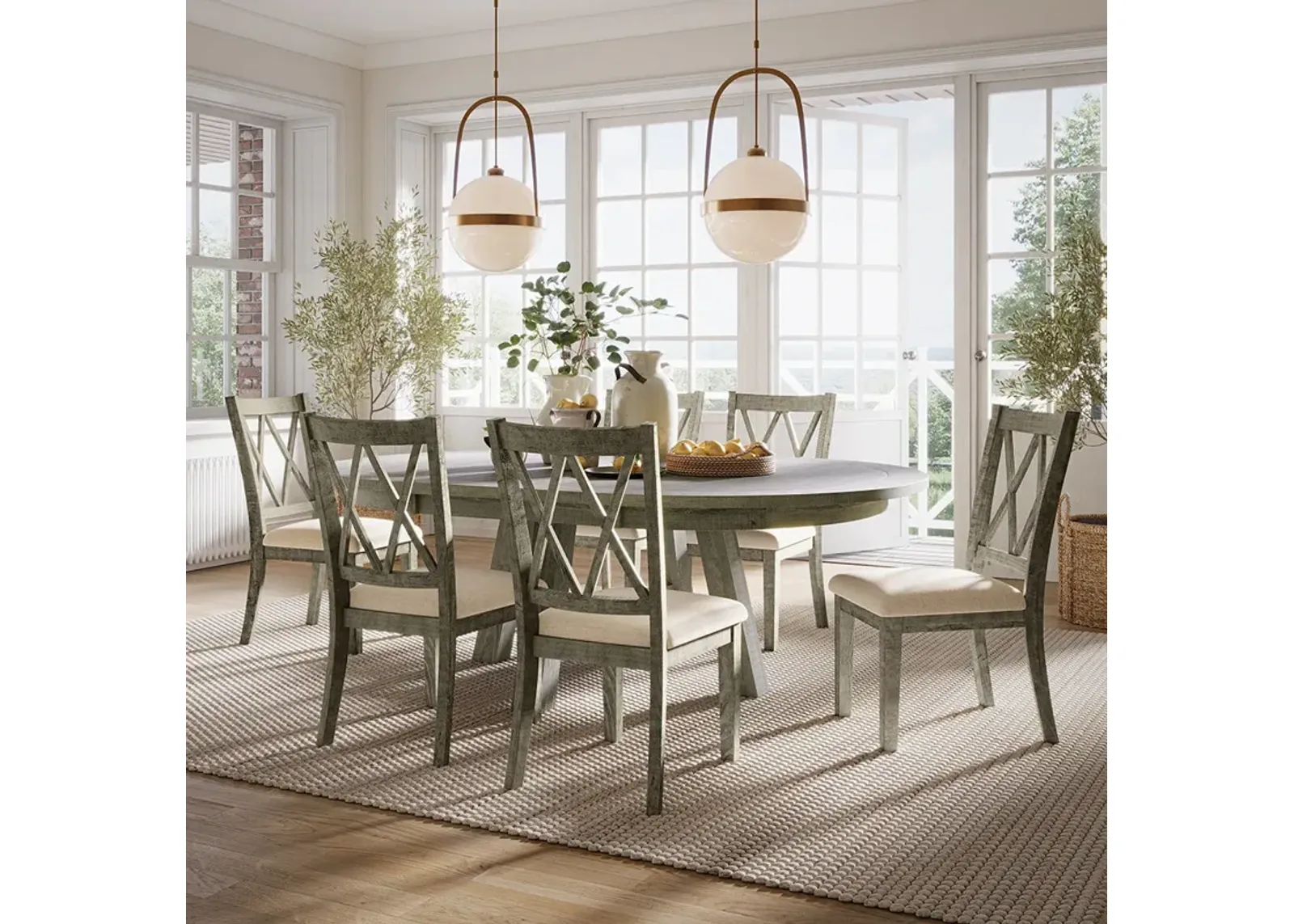 Telluride Driftwood X-Back Dining Set (5pc)