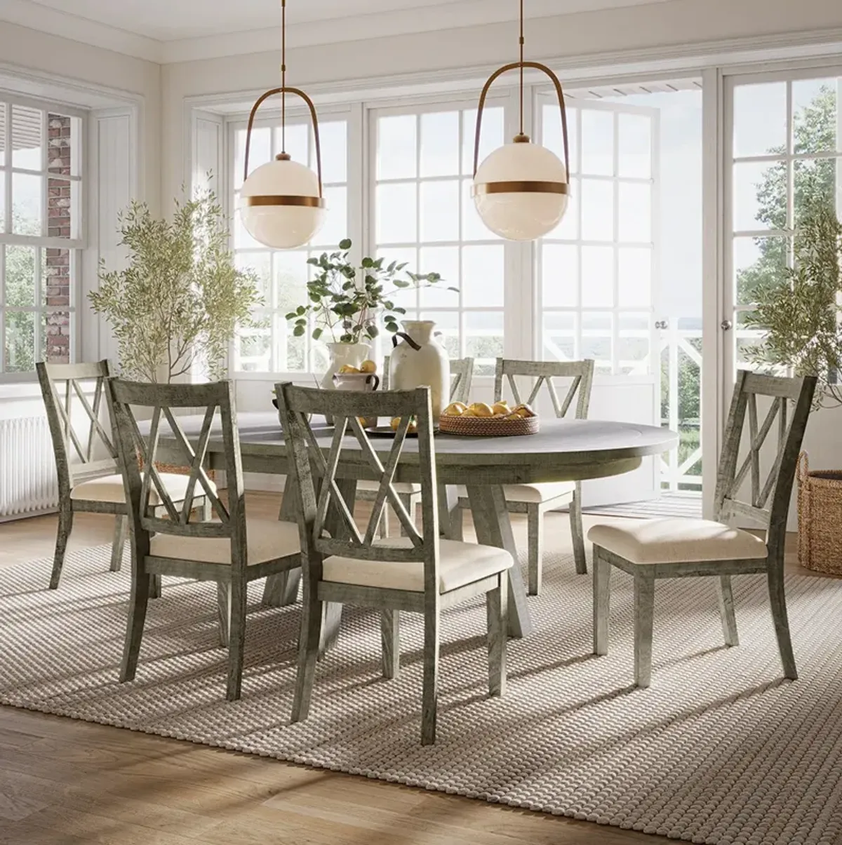 Telluride Driftwood X-Back Dining Set (5pc)