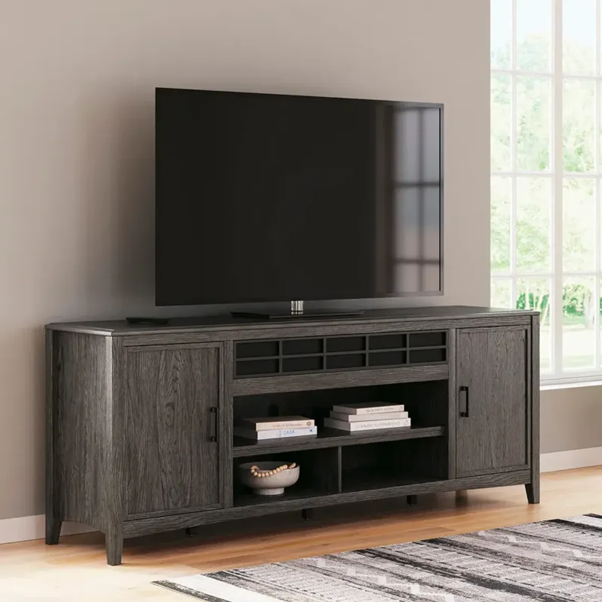 TV Stand with Fireplace Insert Montillan TV Stand - 84 Inch