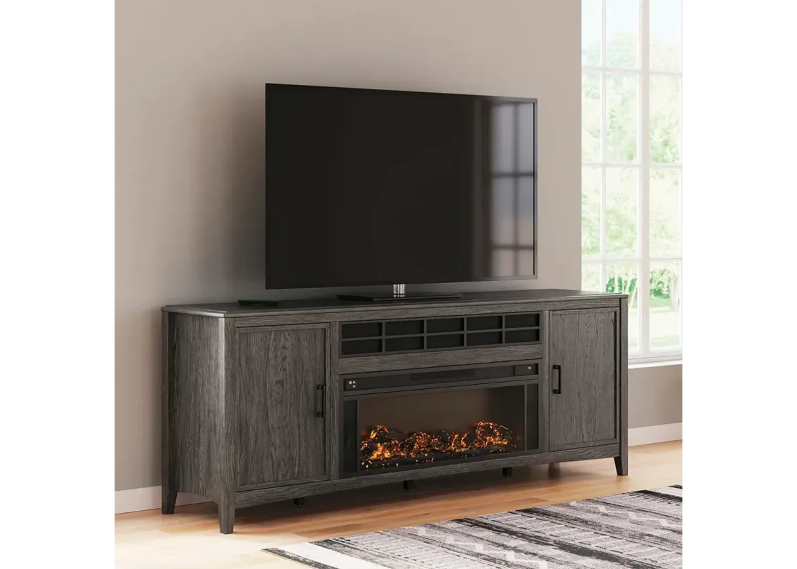 TV Stand with Fireplace Insert Montillan TV Stand - 84 Inch