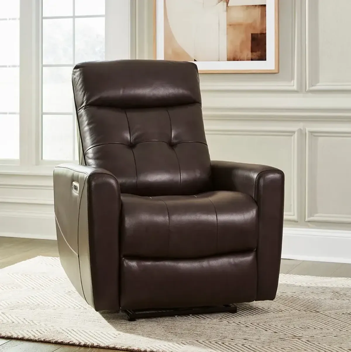 Chocolate Pisgham Power Recliner