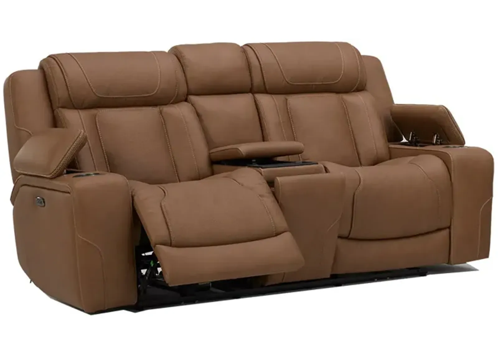 Butternut First Class Power Reclining Loveseat with Console