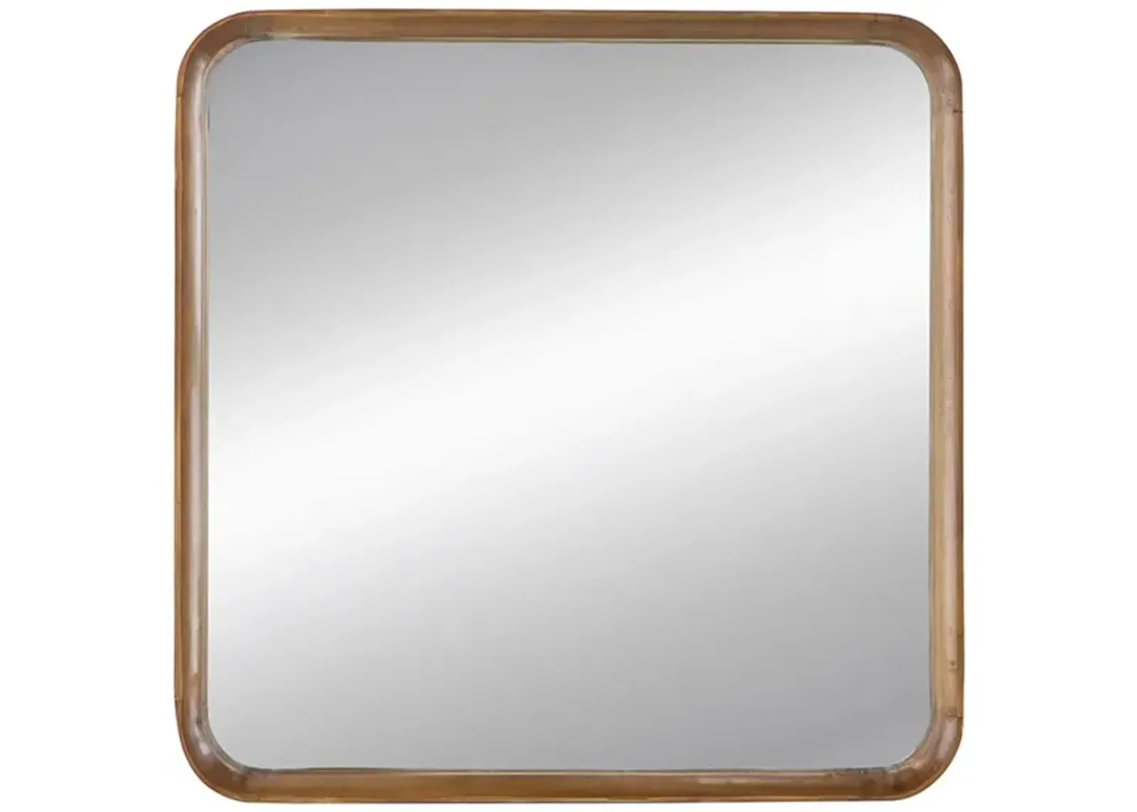 Square Wooden Accent Mirror