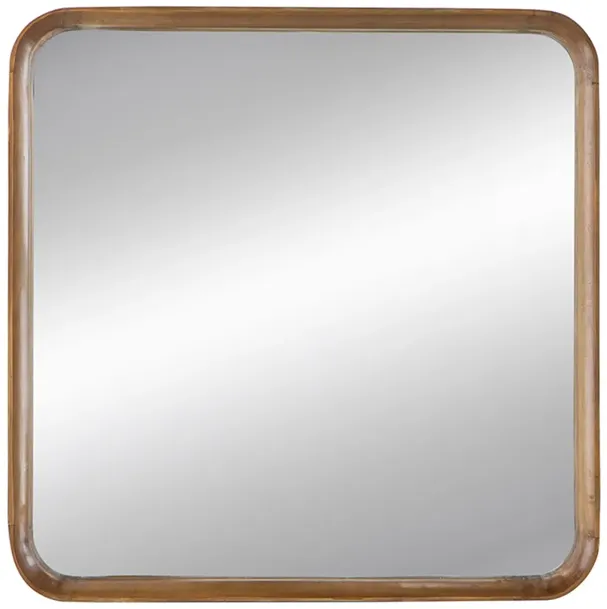 Square Wooden Accent Mirror