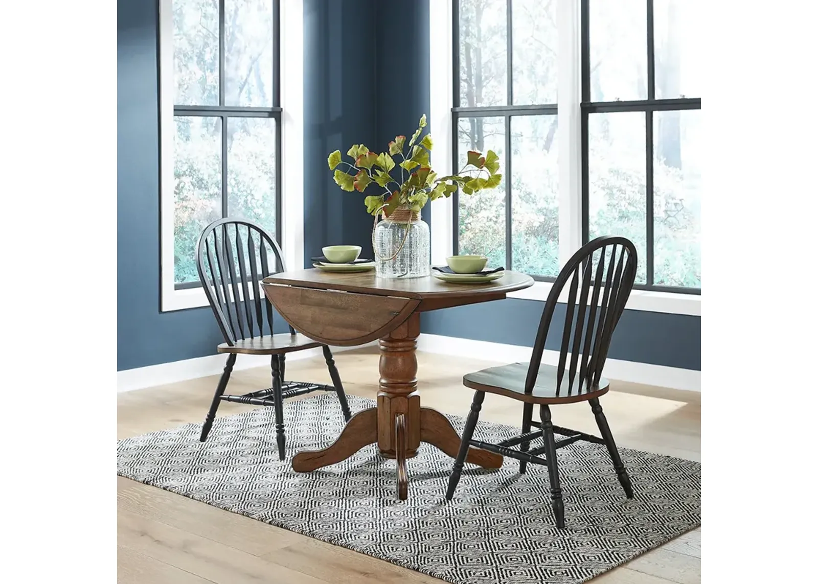 Black Carolina Crossing Drop Leaf Dining Set (3pc)