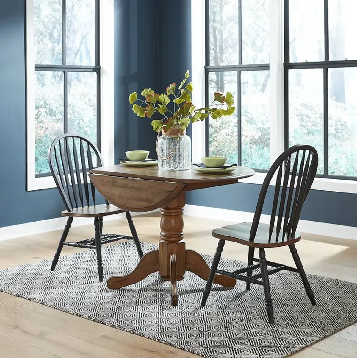 Black Carolina Crossing Drop Leaf Dining Set (3pc)