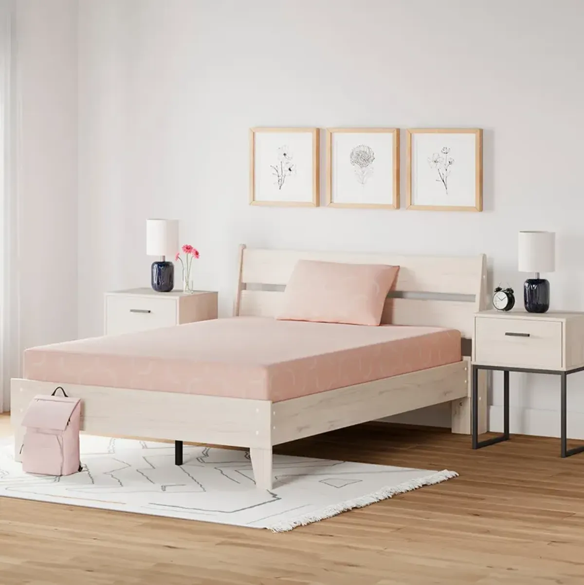 Twin / Coral iKidz Mattress with Pillow