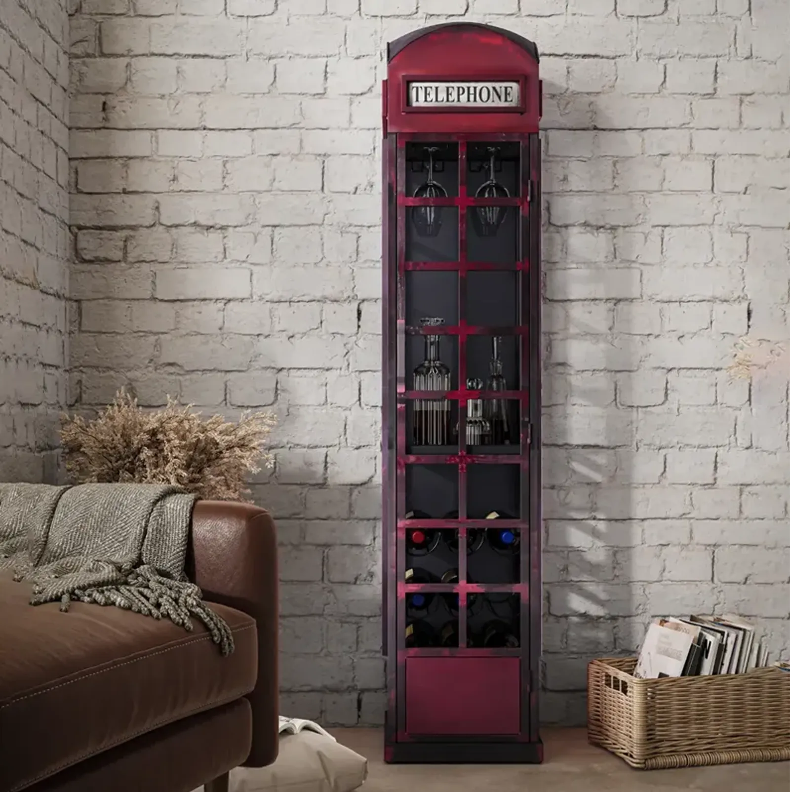 Vintage Phone Booth Bar