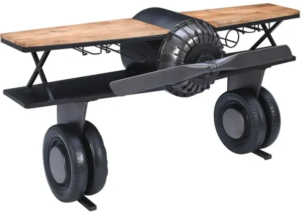 Vintage Bi-Plane Console Bar