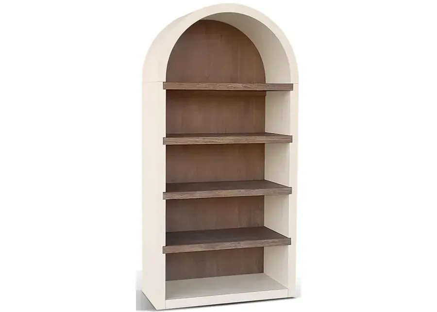 Cream Logan Arched Bookcase