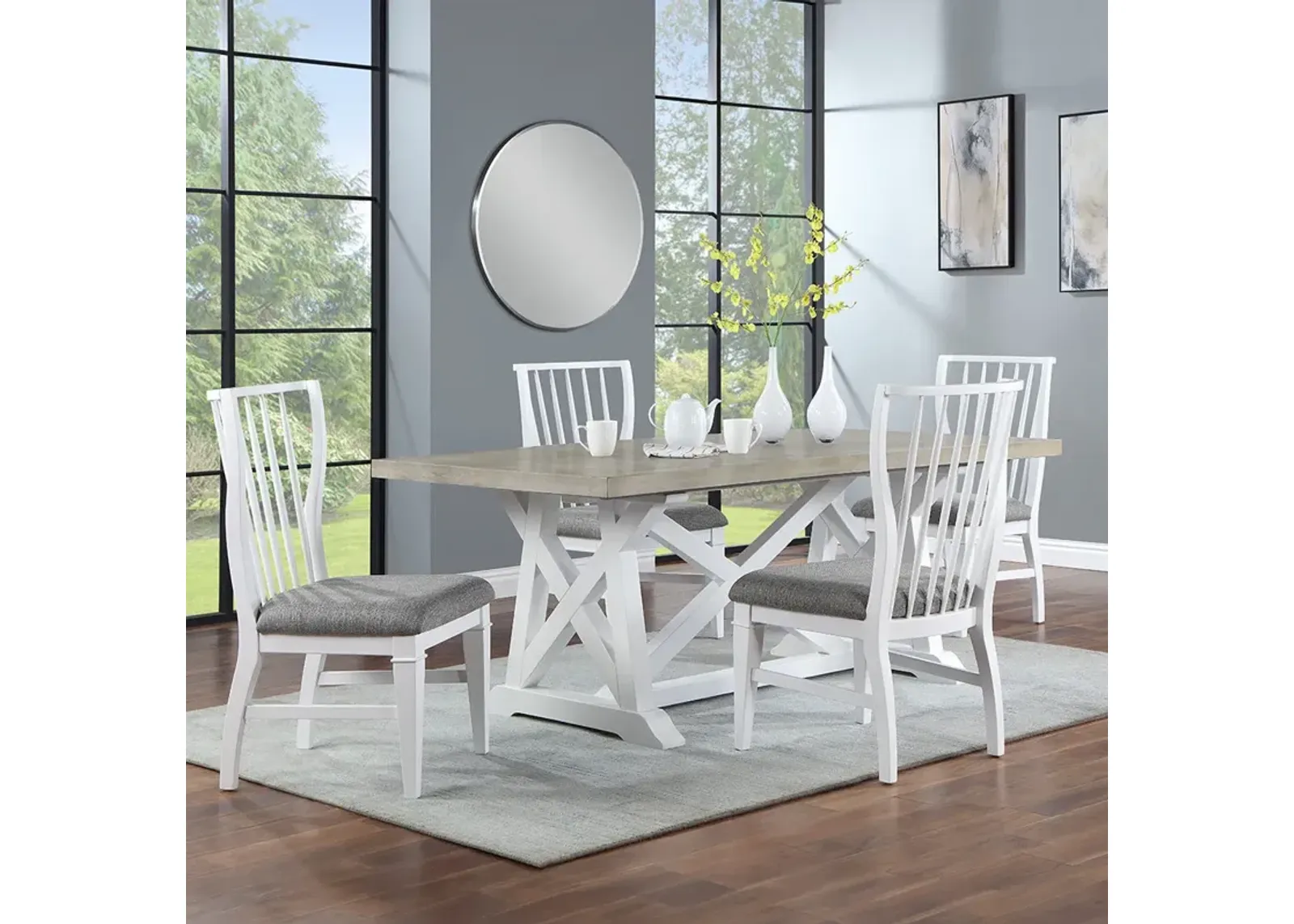 White Lawton Dining Set (5pc)