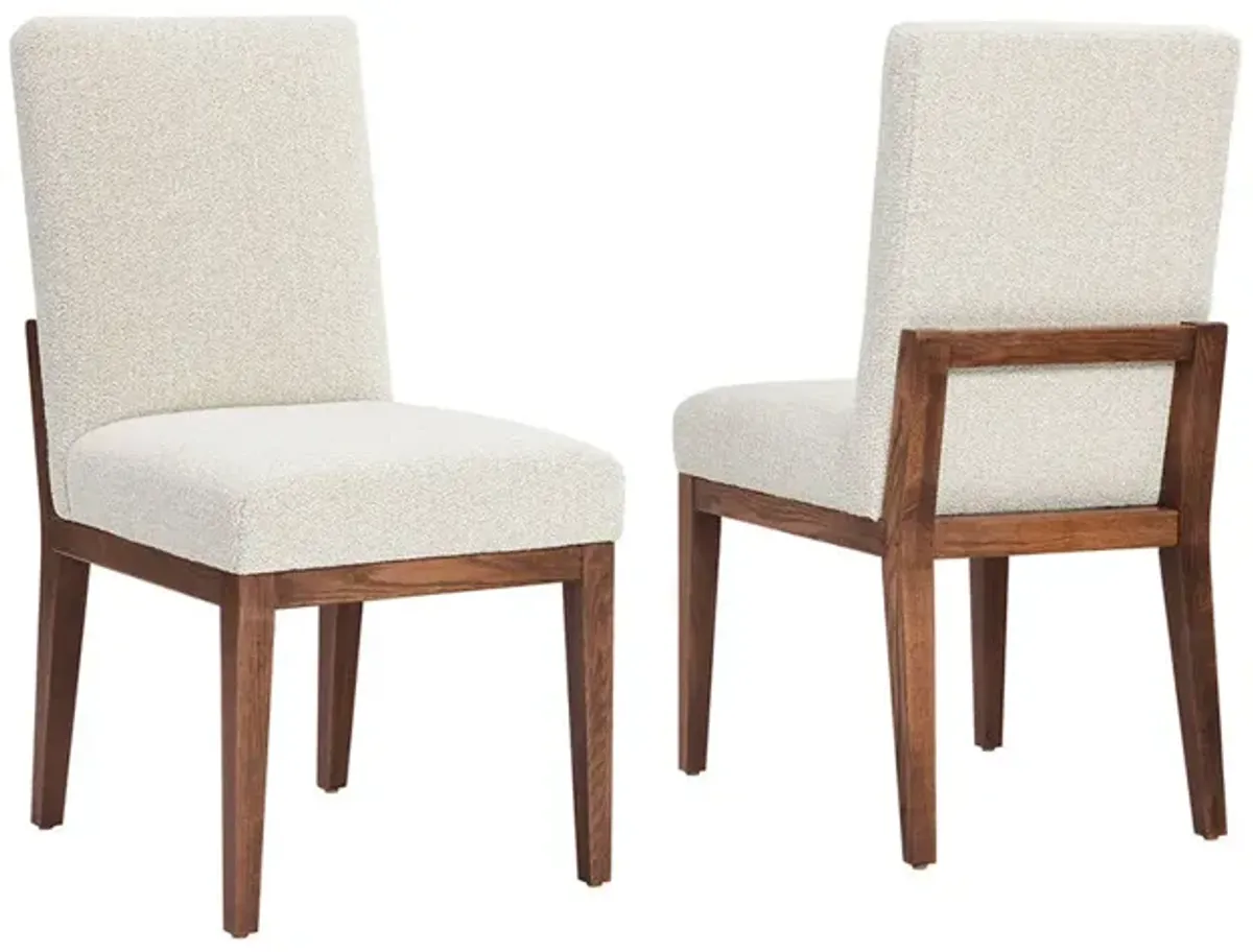 Natural Oak Dovetail Upholstered Side Chair