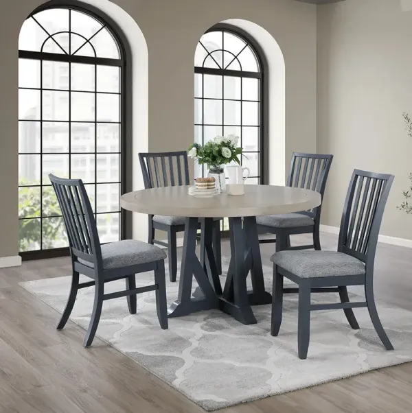 Gray Lawton Round Dining Set (5pc)