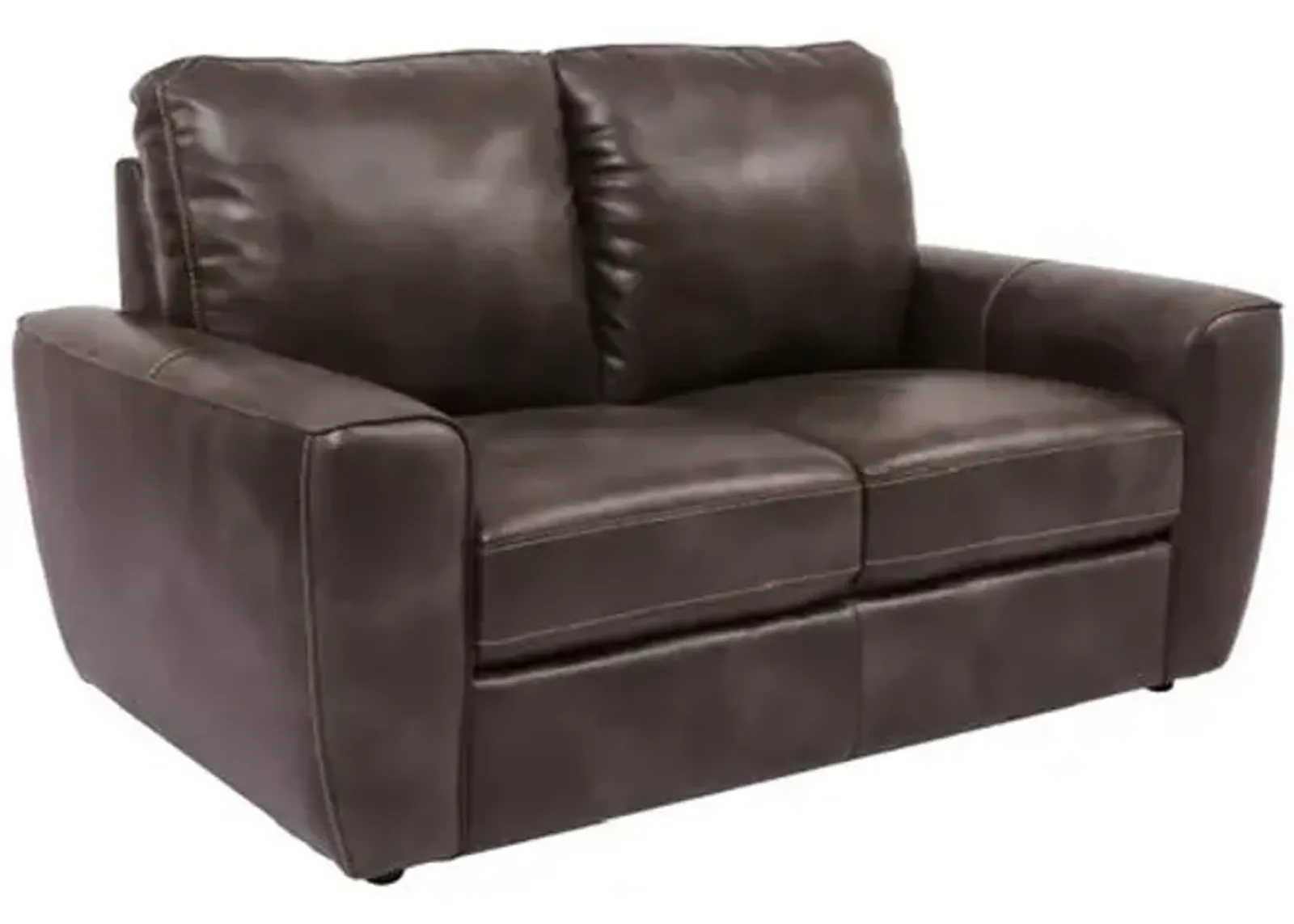 Dark Brown Evan Leather Loveseat