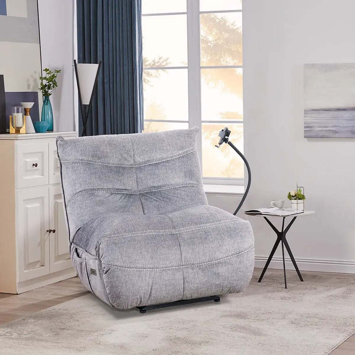 Charcoal Lu Swivel Glider Recliner