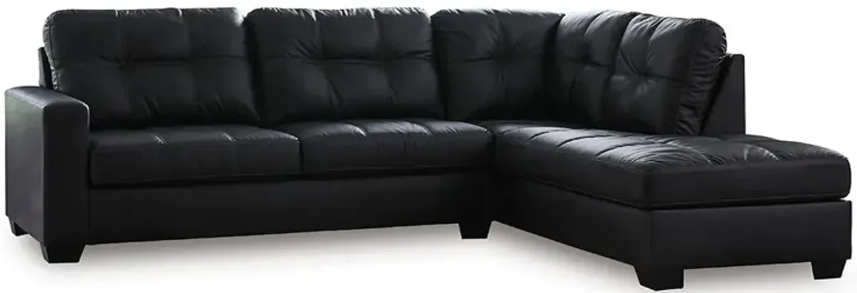 Carbon Barlin Mills Right Chaise Sectional with Ottoman