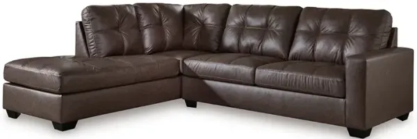 Brown Barlin Mills Left Chaise Sectional with Ottoman