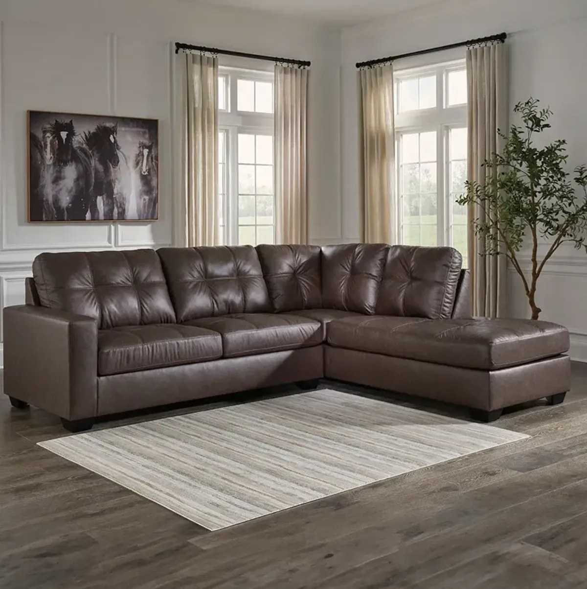 Carbon Barlin Mills Sectional with Right Chaise