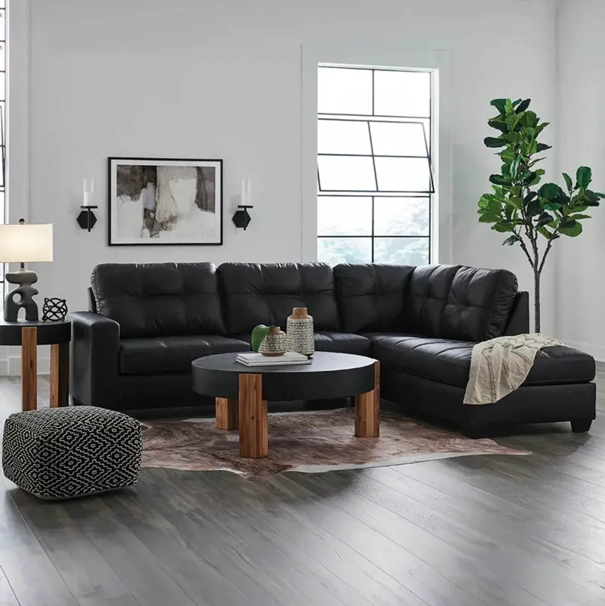 Carbon Barlin Mills Sectional with Right Chaise