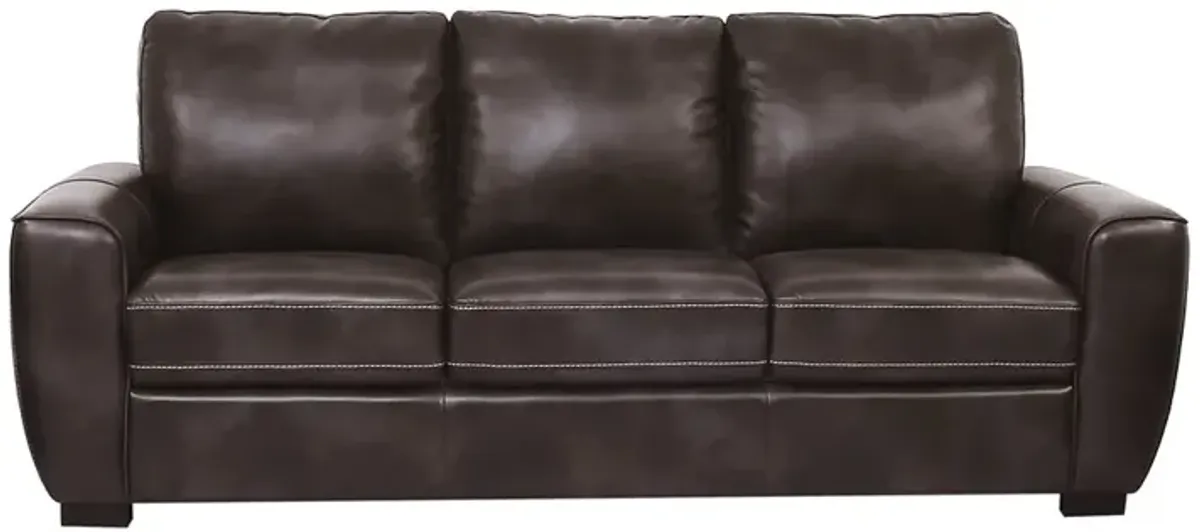 Light Grey Evan Leather Sofa and Loveseat