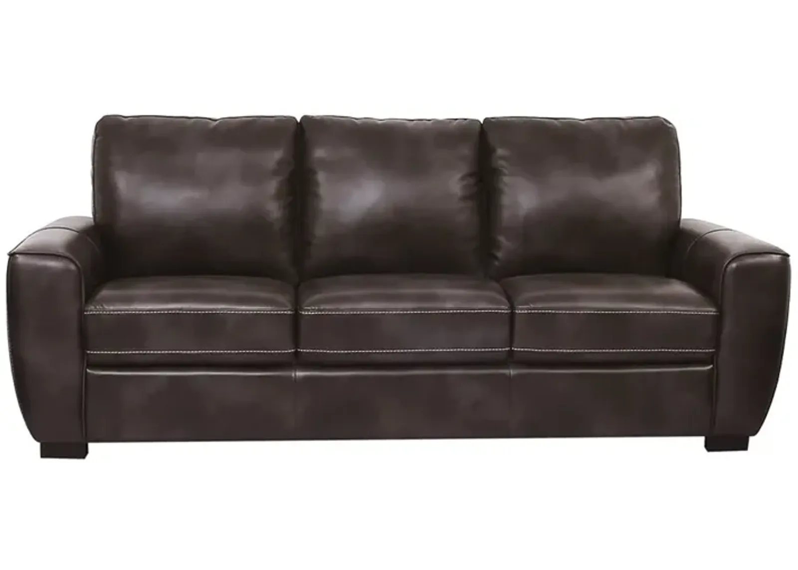 Dark Brown Evan Leather Sofa and Loveseat