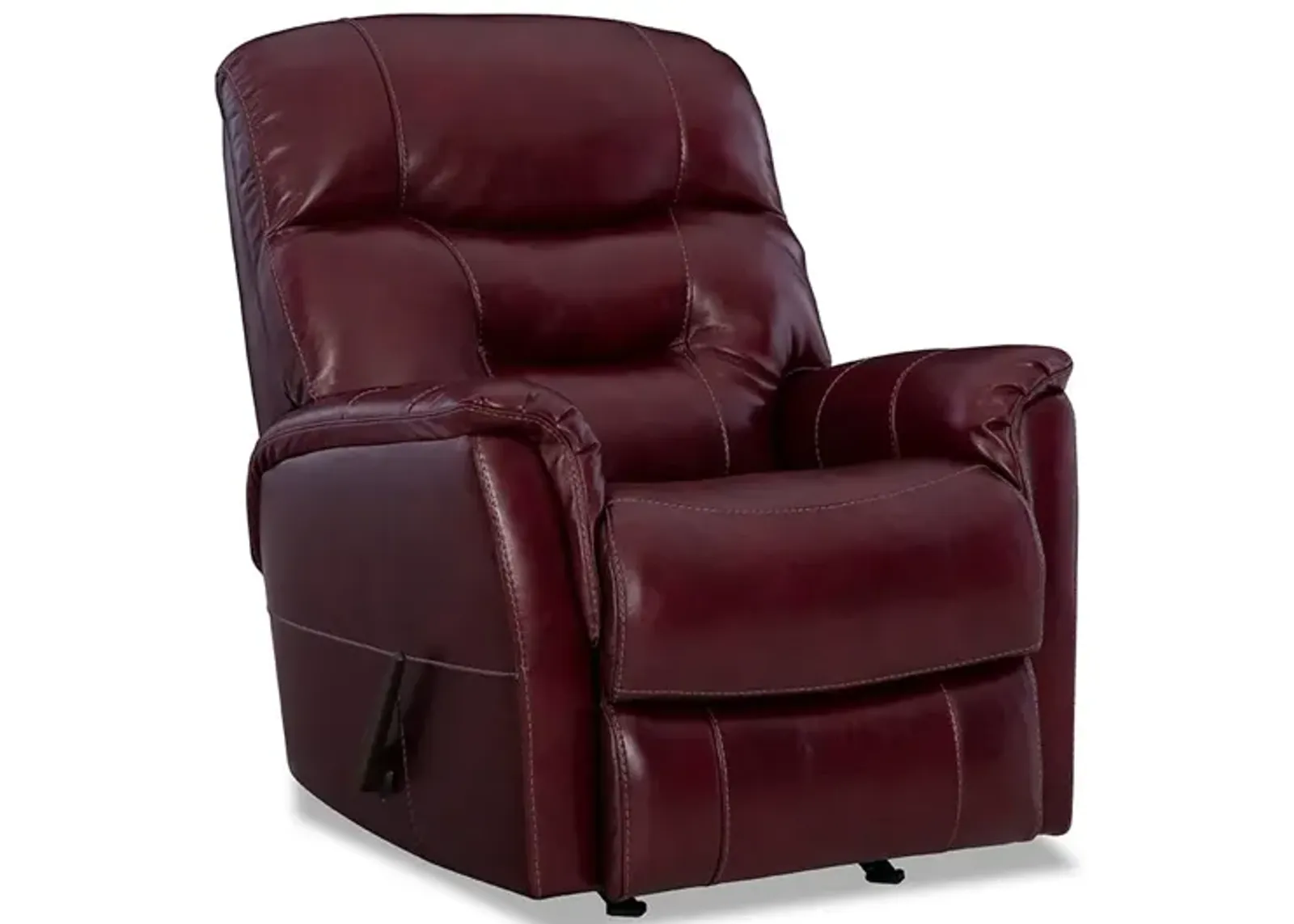 Burgundy Napoli Leather Rocker Recliner